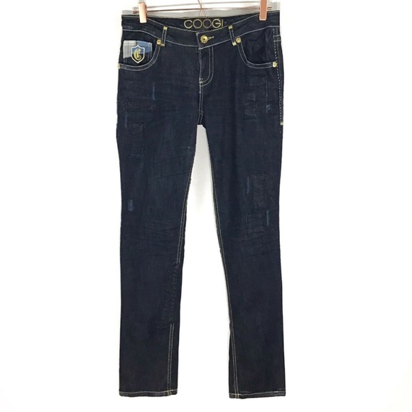COOGI Patch Embroidered Dark MidRise Jeans Jr's 9 - Picture 2 of 8